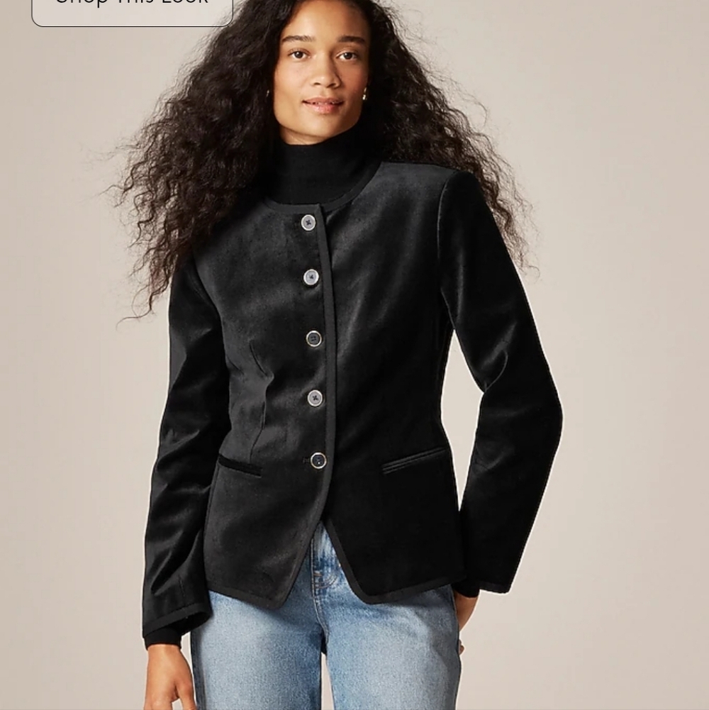 J Crew Cora lady jacket in velvet CP831 Size 6 NWT $348 Retail Black